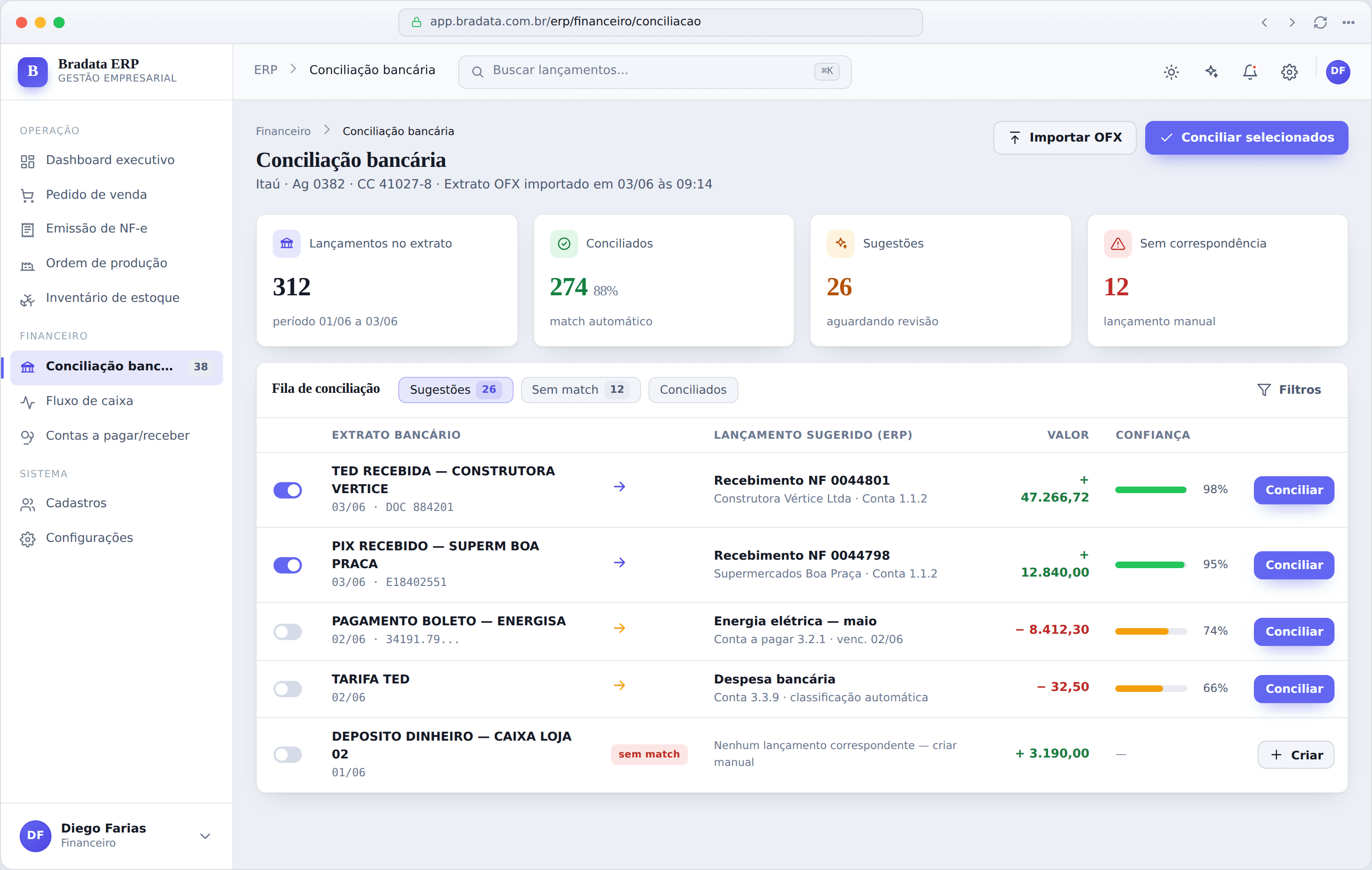 Conciliação bancária