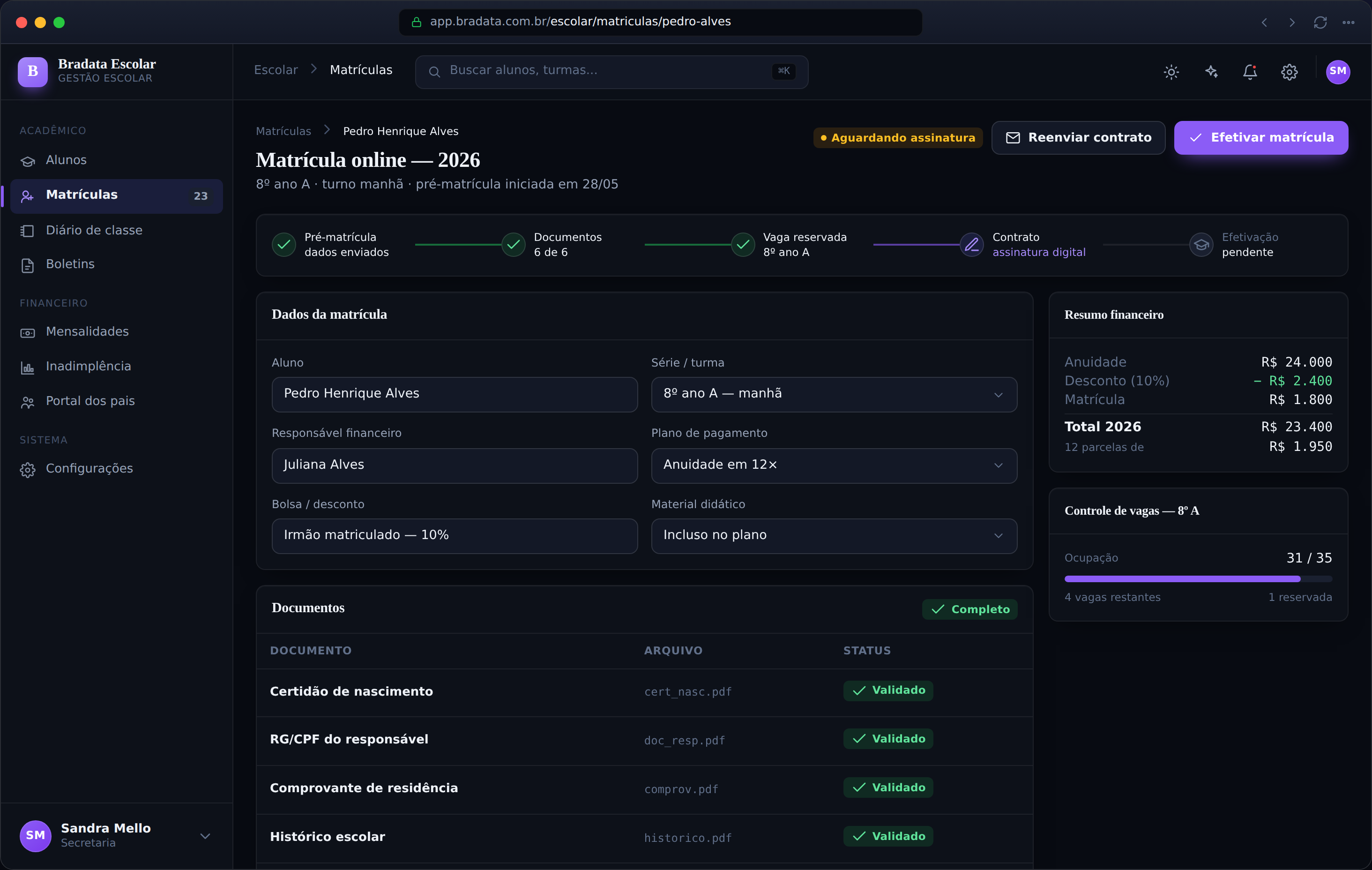 Matrícula online